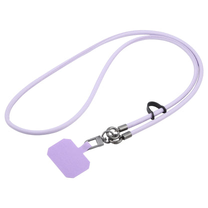 Leather Crossbody Phone Lanyard Anti-lost Long Lanyard(Purple) - Lanyards & Wrist Straps by buy2fix | Online Shopping UK | buy2fix