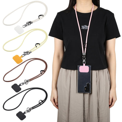 Leather Crossbody Phone Lanyard Anti-lost Long Lanyard(Yellow) - Lanyards & Wrist Straps by buy2fix | Online Shopping UK | buy2fix