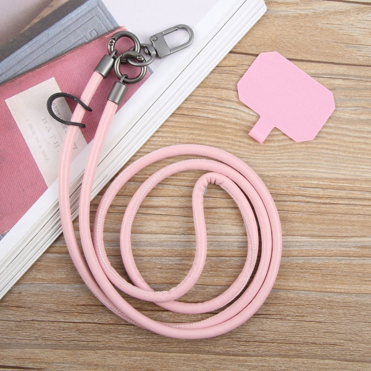 Leather Crossbody Phone Lanyard Anti-lost Long Lanyard(Pink) - Lanyards & Wrist Straps by buy2fix | Online Shopping UK | buy2fix