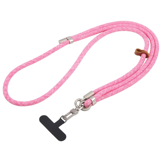 8mm Silver Buckle Adjustable Anti-lost Crossbody Mobile Phone Neck Lanyard(Light Rose Red) - Lanyards & Wrist Straps by buy2fix | Online Shopping UK | buy2fix