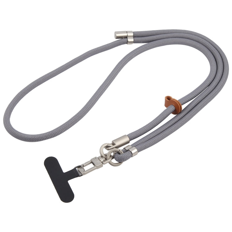 8mm Silver Buckle Adjustable Anti-lost Crossbody Mobile Phone Neck Lanyard(Dark Grey) - Lanyards & Wrist Straps by buy2fix | Online Shopping UK | buy2fix