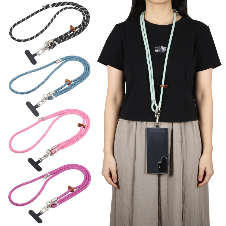 8mm Silver Buckle Adjustable Anti-lost Crossbody Mobile Phone Neck Lanyard(Light Rose Red) - Lanyards & Wrist Straps by buy2fix | Online Shopping UK | buy2fix