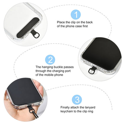 8mm Silver Buckle Adjustable Anti-lost Crossbody Mobile Phone Neck Lanyard(Black) - Lanyards & Wrist Straps by buy2fix | Online Shopping UK | buy2fix