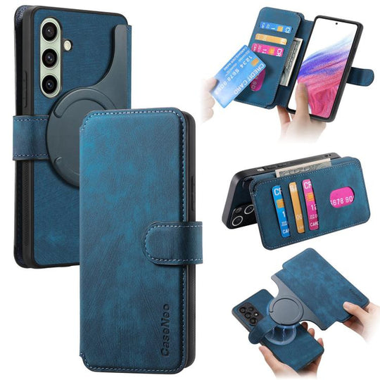 For Galaxy A18 / A17 4G / 5G CaseNeo MagSafe RFID Anti-theft Retro Leather Phone Case(Blue)