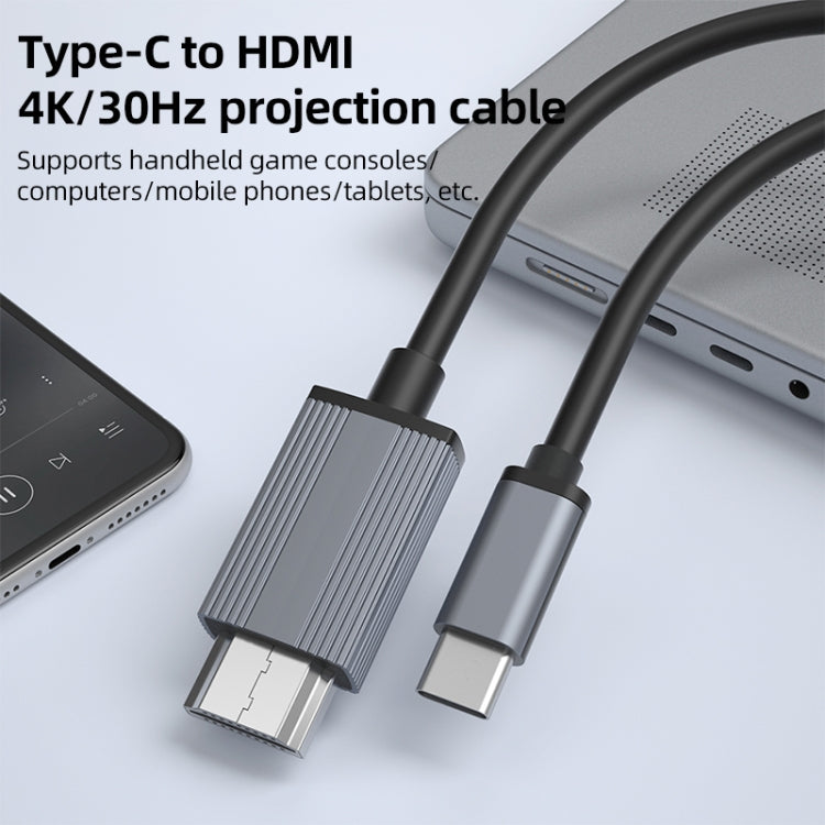 L17 USB-C / Type-C to HDMI Conversion Cable HD Same Screen Adapter Cable, Length:2m(Grey) by buy2fix