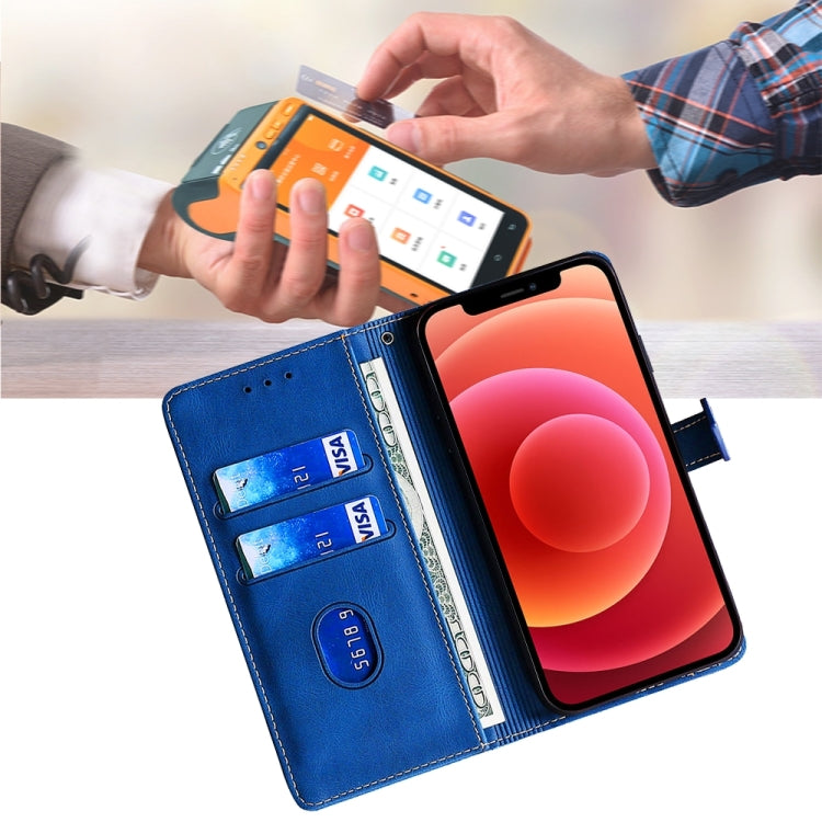 For iPhone 16 Pro Skin Feel Magnetic Buckle Leather Phone Case(Blue) by buy2fix