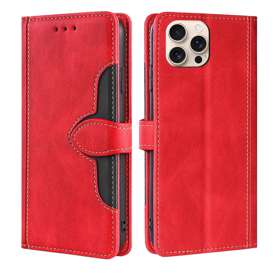 For iPhone 16 Pro Skin Feel Magnetic Buckle Leather Phone Case(Red) by buy2fix