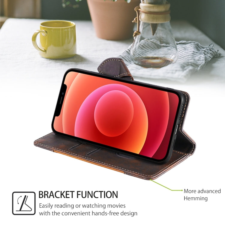 For iPhone 16 Pro Max Skin Feel Magnetic Buckle Leather Phone Case(Brown) by buy2fix