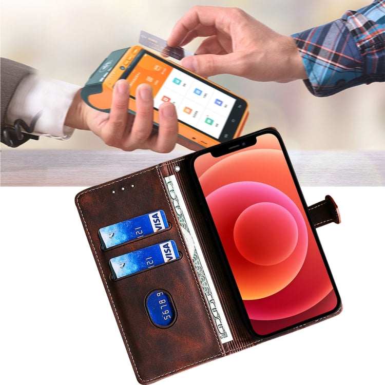 For iPhone 16 Pro Max Skin Feel Magnetic Buckle Leather Phone Case(Brown) by buy2fix