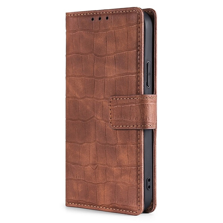 For iPhone 16 Pro Skin Feel Crocodile Magnetic Clasp Leather Phone Case(Brown) by buy2fix
