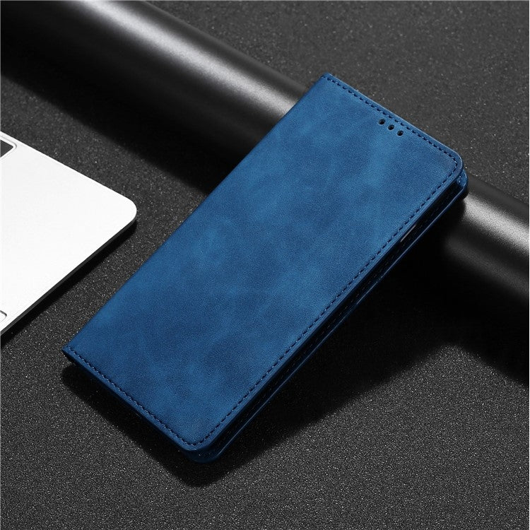 For iPhone 16 Pro Max Skin Feel Magnetic Leather Phone Case(Blue) by buy2fix