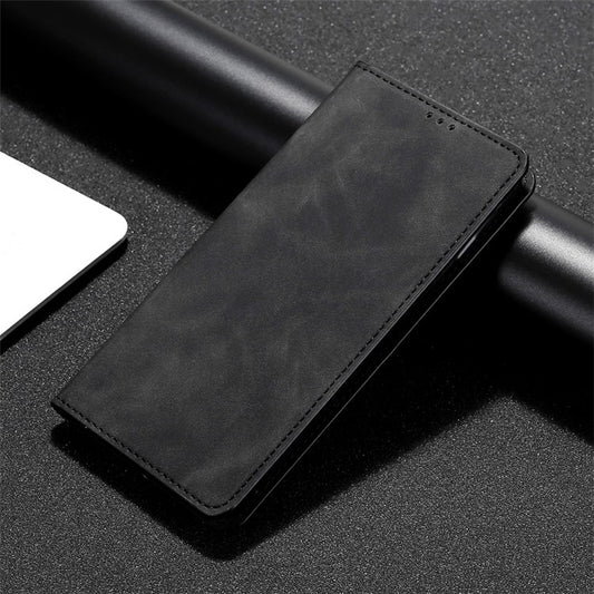 For iPhone 16 Pro Max Skin Feel Magnetic Leather Phone Case(Black) by buy2fix