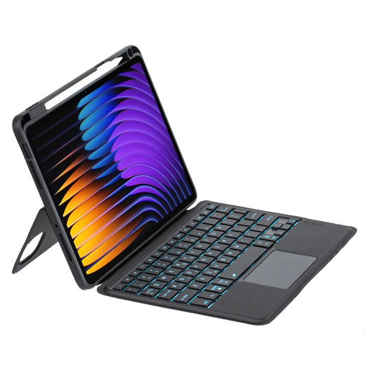 For Xiaomi Pad 7 / 7 Pro 11.2 inch Detachable Backlit Bluetooth Keyboard Leather Case with Touchpad(Black) - For Xiaomi by buy2fix | Online Shopping UK | buy2fix