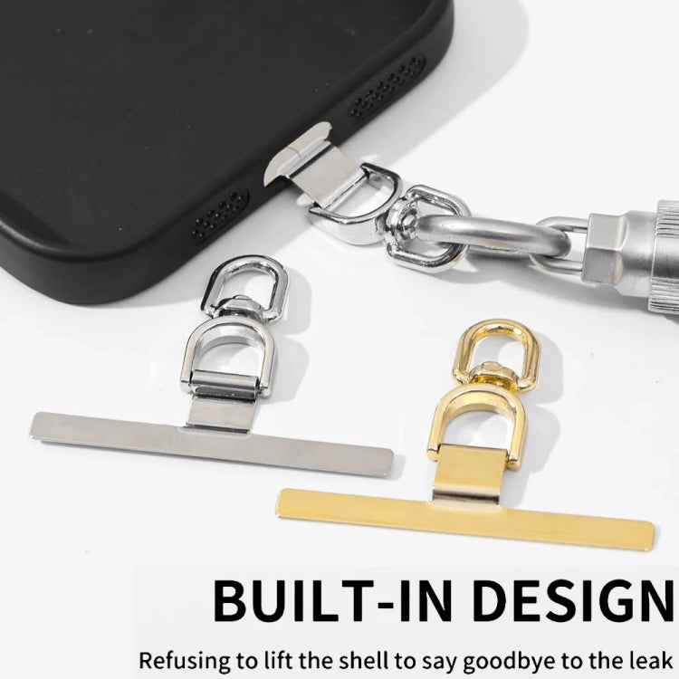 360 Degree Rotation T-shape Metal Mobile Phone Lanyard Fixing Gasket(Silver) - Lanyards & Wrist Straps by buy2fix | Online Shopping UK | buy2fix