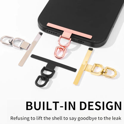 360 Degree Rotation T-shape Metal Mobile Phone Lanyard Fixing Gasket(Black) - Lanyards & Wrist Straps by buy2fix | Online Shopping UK | buy2fix