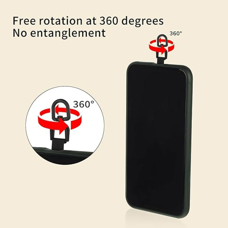 360 Degree Rotation Oval Metal Mobile Phone Lanyard Fixing Gasket(Silver) - Lanyards & Wrist Straps by buy2fix | Online Shopping UK | buy2fix