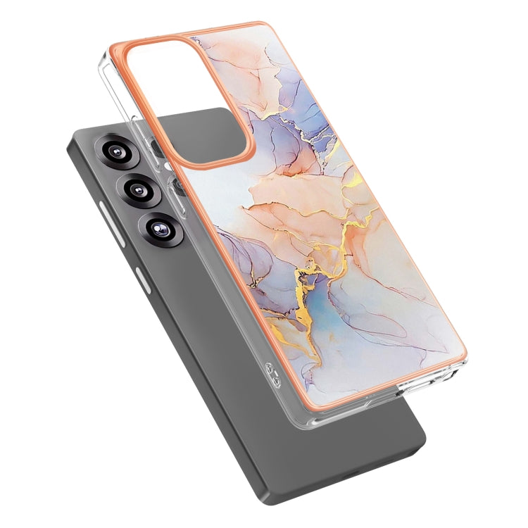 For Samsung Galaxy S25 Ultra 5G Electroplating IMD TPU Phone Case(White Marble) by buy2fix