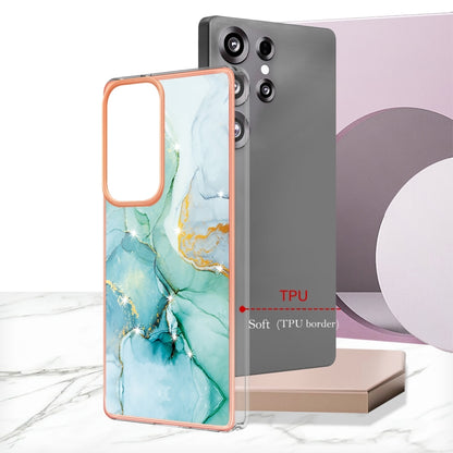 For Samsung Galaxy S25 Ultra 5G Electroplating Marble Pattern Dual-side IMD TPU Shockproof Phone Case(Green 003) by buy2fix