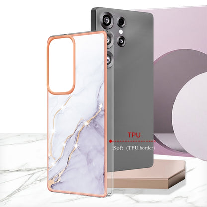 For Samsung Galaxy S25 Ultra 5G Electroplating Marble Pattern Dual-side IMD TPU Shockproof Phone Case(White 006) by buy2fix