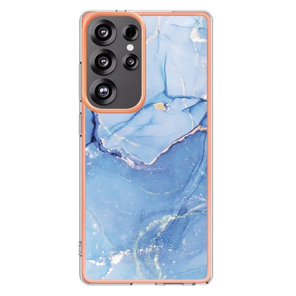 For Samsung Galaxy S25 Ultra 5G Electroplating Marble Dual-side IMD Phone Case(Blue 018) by buy2fix