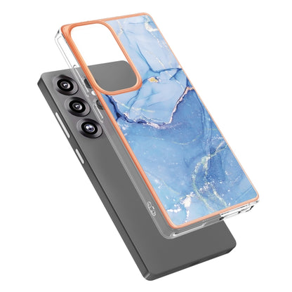 For Samsung Galaxy S25 Ultra 5G Electroplating Marble Dual-side IMD Phone Case(Blue 018) by buy2fix