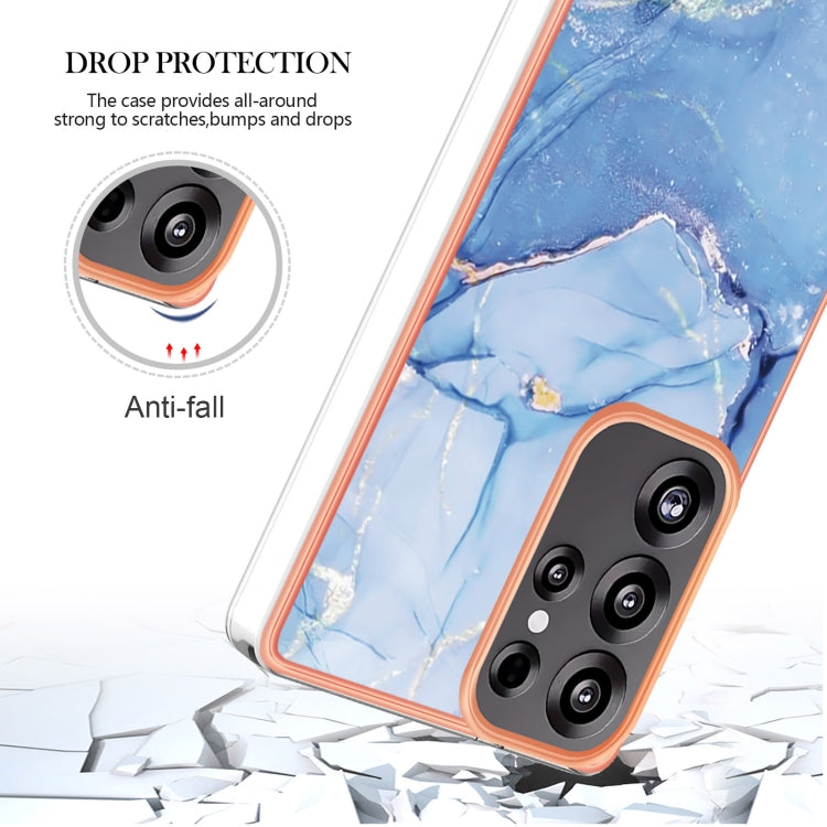 For Samsung Galaxy S25 Ultra 5G Electroplating Marble Dual-side IMD Phone Case(Blue 018) by buy2fix