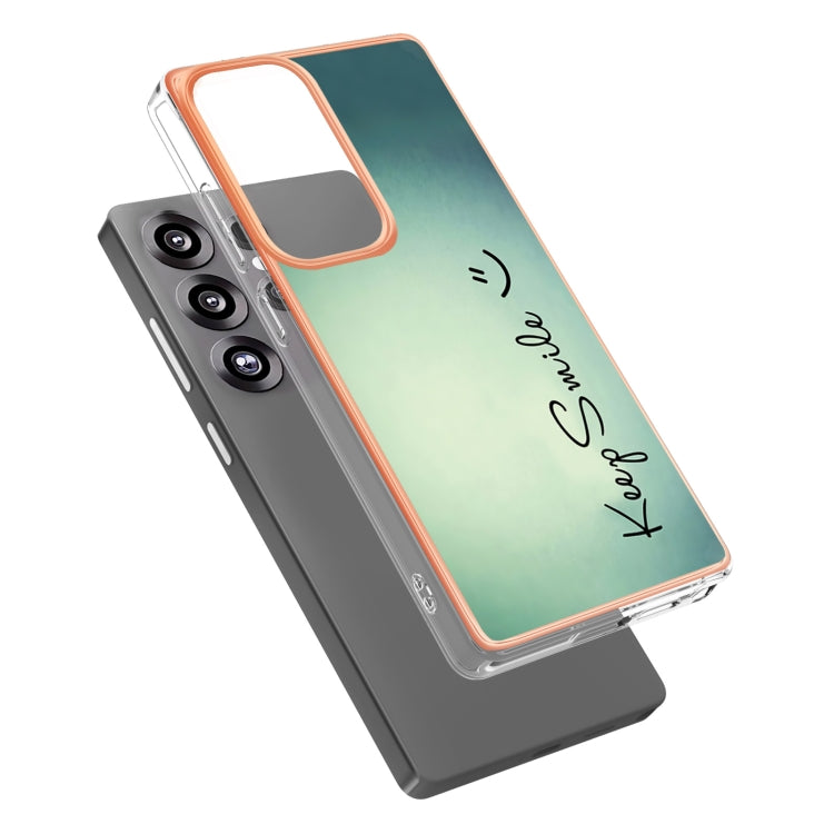 For Samsung Galaxy S25 Ultra 5G Electroplating Marble Dual-side IMD Phone Case(Smile) by buy2fix