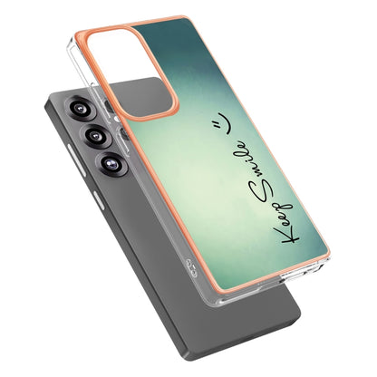 For Samsung Galaxy S25 Ultra 5G Electroplating Marble Dual-side IMD Phone Case(Smile) by buy2fix