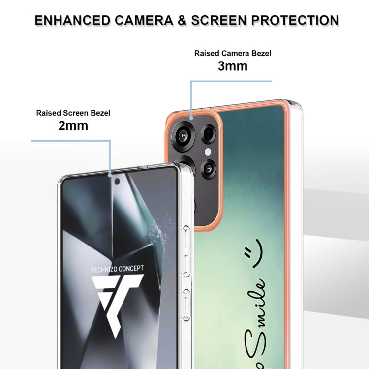 For Samsung Galaxy S25 Ultra 5G Electroplating Marble Dual-side IMD Phone Case(Smile) by buy2fix