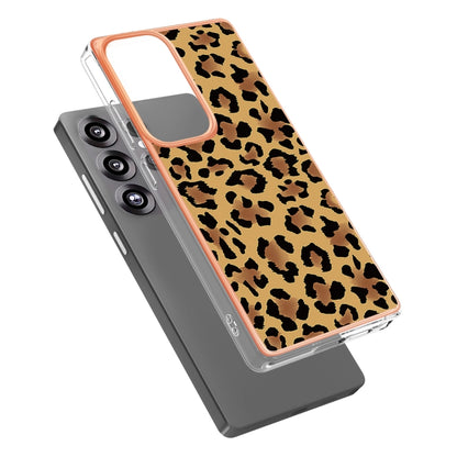 For Samsung Galaxy S25 Ultra 5G Electroplating Marble Dual-side IMD Phone Case(Leopard Print) by buy2fix