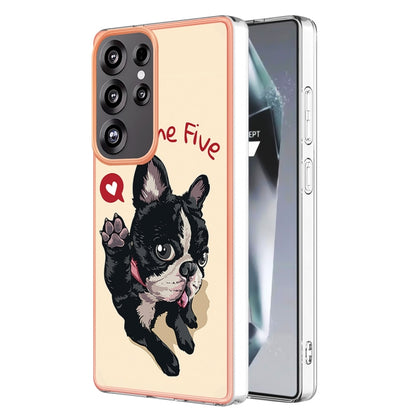 For Samsung Galaxy S25 Ultra 5G Electroplating Marble Dual-side IMD Phone Case(Lucky Dog) by buy2fix