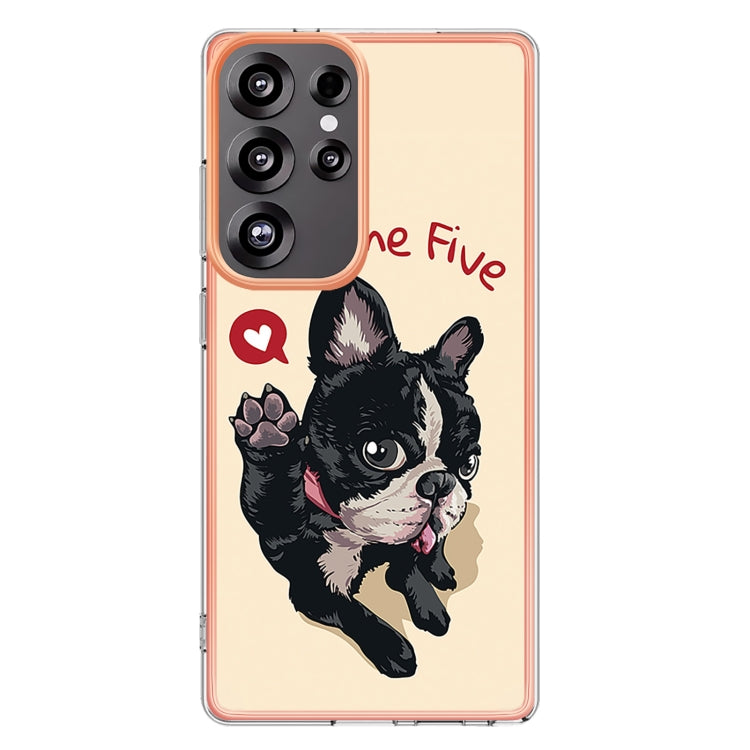 For Samsung Galaxy S25 Ultra 5G Electroplating Marble Dual-side IMD Phone Case(Lucky Dog) by buy2fix