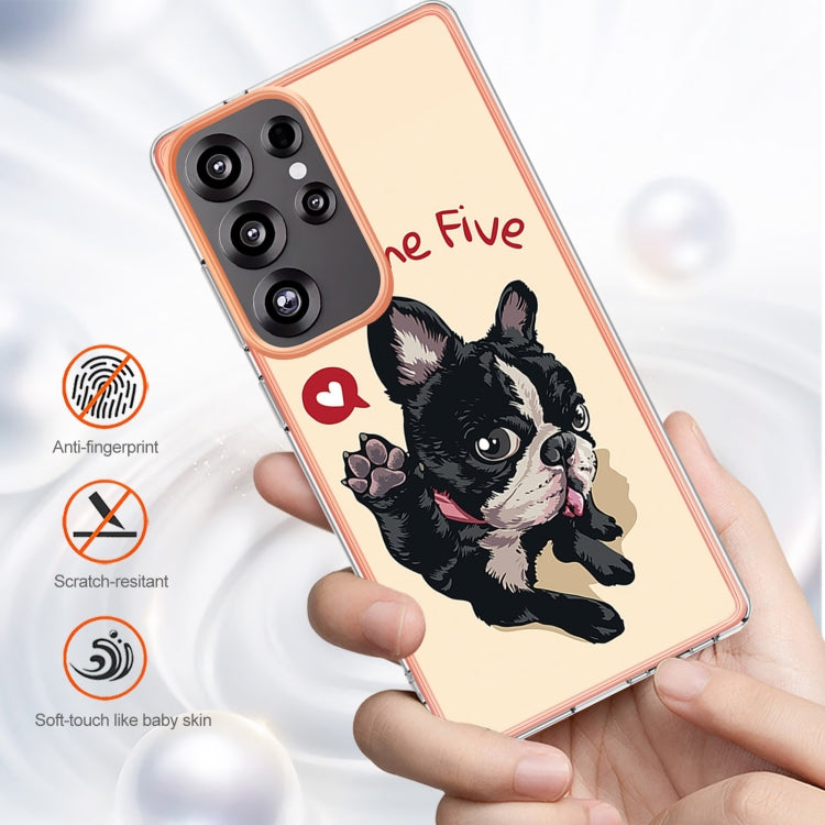 For Samsung Galaxy S25 Ultra 5G Electroplating Marble Dual-side IMD Phone Case(Lucky Dog) by buy2fix