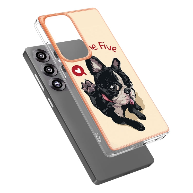 For Samsung Galaxy S25 Ultra 5G Electroplating Marble Dual-side IMD Phone Case(Lucky Dog) by buy2fix