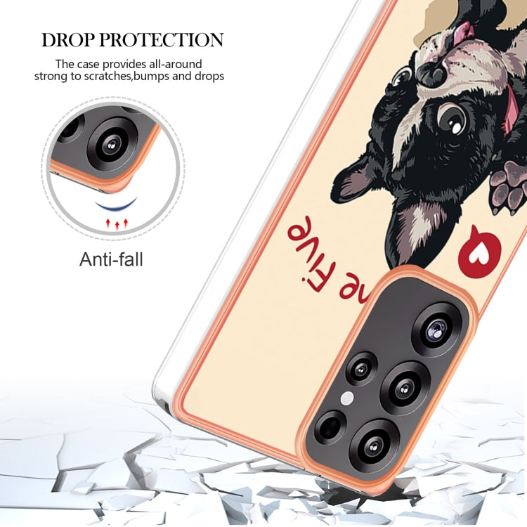 For Samsung Galaxy S25 Ultra 5G Electroplating Marble Dual-side IMD Phone Case(Lucky Dog) by buy2fix