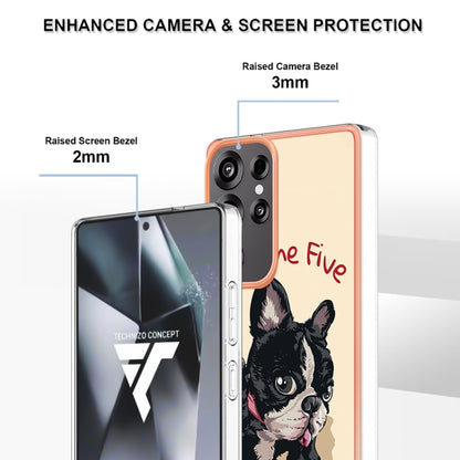 For Samsung Galaxy S25 Ultra 5G Electroplating Marble Dual-side IMD Phone Case(Lucky Dog) by buy2fix