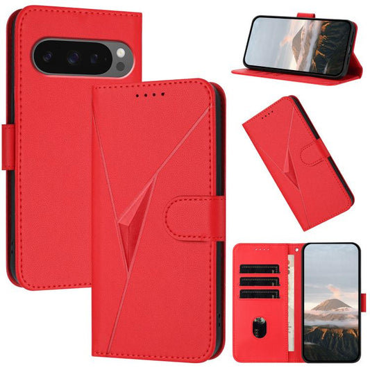 For Google Pixel 10 Pro XL Triangle Pattern Buckle Clasp Leather Phone Case(Red) - Google Cases by buy2fix | Online Shopping UK | buy2fix
