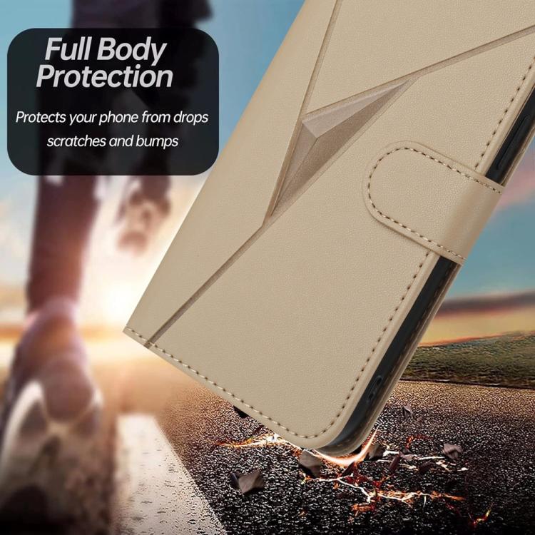 For Google Pixel 10 Pro XL Triangle Pattern Buckle Clasp Leather Phone Case(Gold) - Google Cases by buy2fix | Online Shopping UK | buy2fix