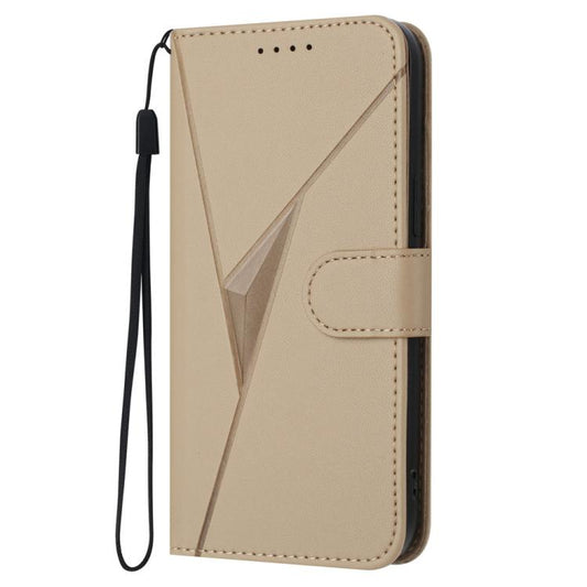 For Google Pixel 10 / Pixel 10 Pro Triangle Pattern Buckle Clasp Leather Phone Case(Gold) - Google Cases by buy2fix | Online Shopping UK | buy2fix
