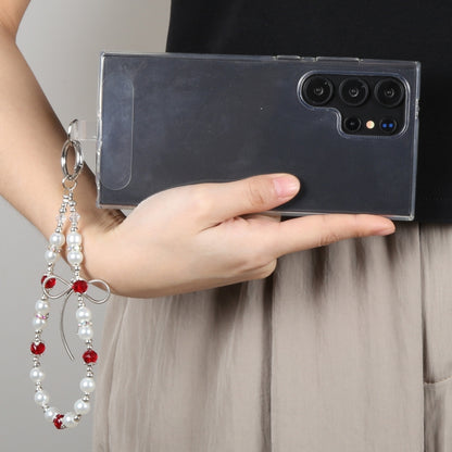 Butterfly Beads Short Bracelet Anti-lost Phone Short Lanyard(White) - Lanyards & Wrist Straps by buy2fix | Online Shopping UK | buy2fix