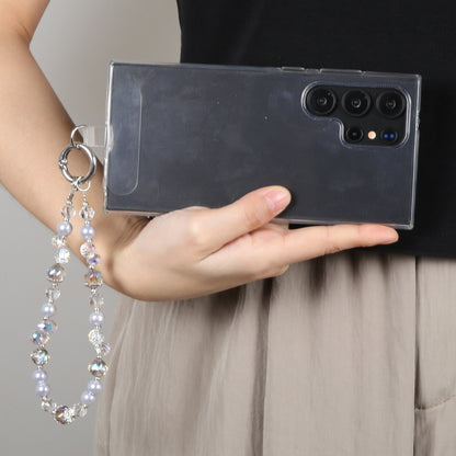 Alloy Butterfly Beaded Bracelet Anti-Lost Phone Short Lanyard(Pink) - Lanyards & Wrist Straps by buy2fix | Online Shopping UK | buy2fix