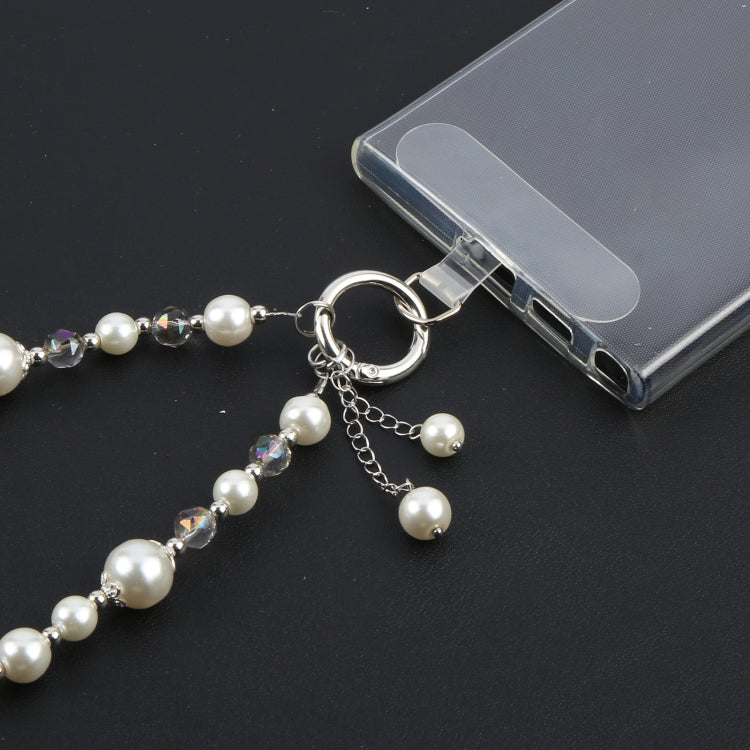 Pearl Short Bracelet Anti-lost Phone Short Lanyard(White) - Lanyards & Wrist Straps by buy2fix | Online Shopping UK | buy2fix