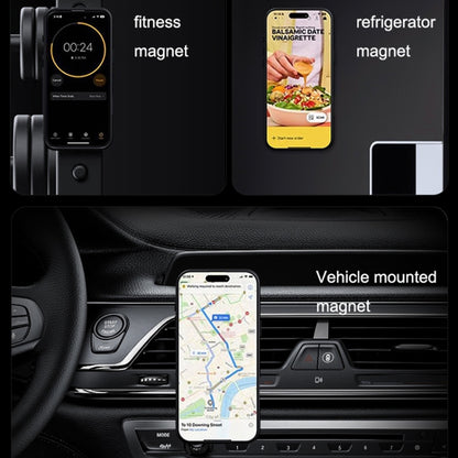 For iPhone 16 Pro Max Frosted MagSafe Magnetic Rotating Ring Holder Phone Case(Black) - iPhone 16 Pro Max Cases by buy2fix | Online Shopping UK | buy2fix