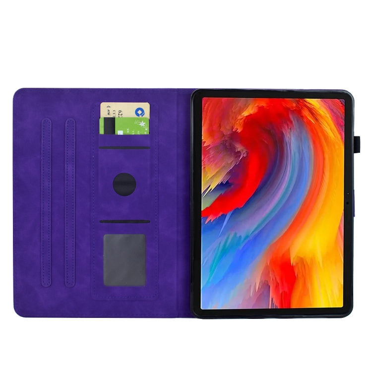 For iPad 10.2 2021 / 10.5 2019 Flowers and Bird Embossed Smart Leather Tablet Case(Purple) - iPad 10.2 Cases by buy2fix | Online Shopping UK | buy2fix