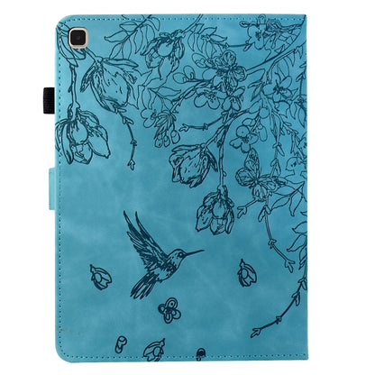 For iPad 10.2 2021 / 10.5 2019 Flowers and Bird Embossed Smart Leather Tablet Case(Light Blue) - iPad 10.2 Cases by buy2fix | Online Shopping UK | buy2fix