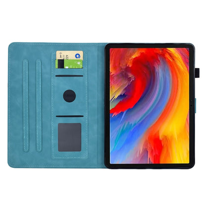 For iPad 10.2 2021 / 10.5 2019 Flowers and Bird Embossed Smart Leather Tablet Case(Light Blue) - iPad 10.2 Cases by buy2fix | Online Shopping UK | buy2fix