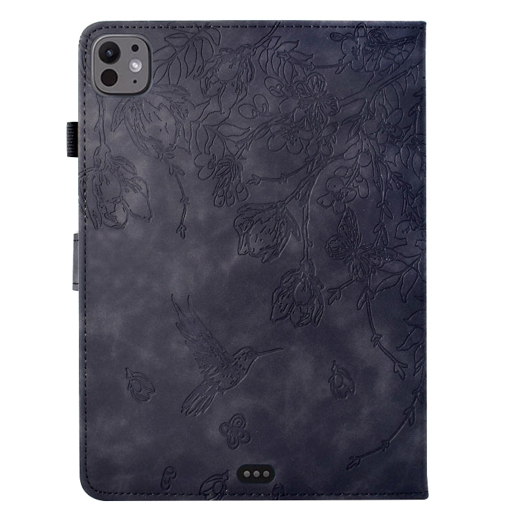 For iPad Air 11 2025 / 2024 / iPad Pro 11 Flowers and Bird Embossed Smart Leather Tablet Case(Black) - iPad Air 11 2025 / 2024 Cases by buy2fix | Online Shopping UK | buy2fix
