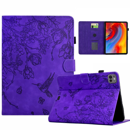 For iPad Air 11 2025 / 2024 / iPad Pro 11 Flowers and Bird Embossed Smart Leather Tablet Case(Purple) - iPad Air 11 2025 / 2024 Cases by buy2fix | Online Shopping UK | buy2fix