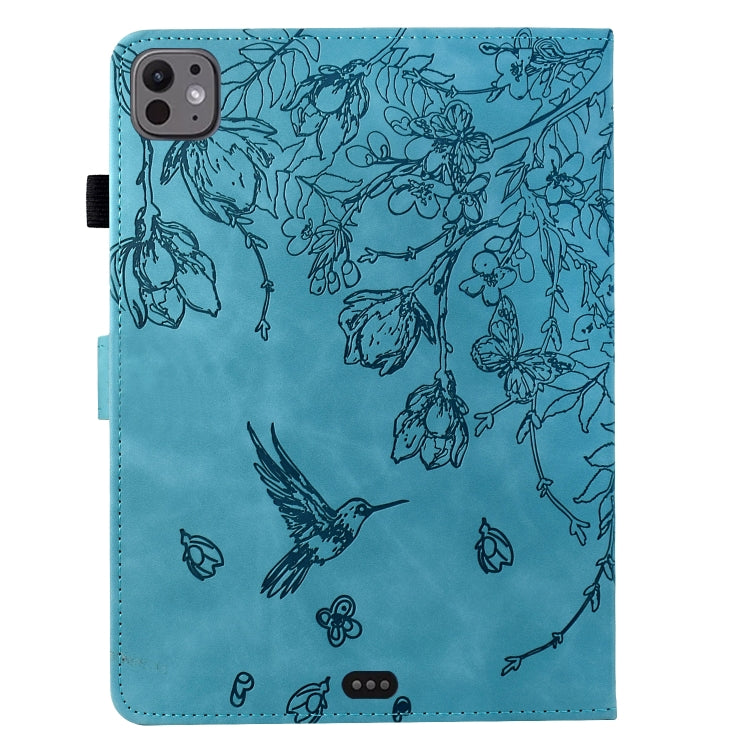 For iPad Air 11 2025 / 2024 / iPad Pro 11 Flowers and Bird Embossed Smart Leather Tablet Case(Light Blue) - iPad Air 11 2025 / 2024 Cases by buy2fix | Online Shopping UK | buy2fix