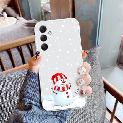 For Samsung Galaxy S25+ 5G Christmas Painted Pattern TPU Transparent Phone Case(Snowman) by buy2fix